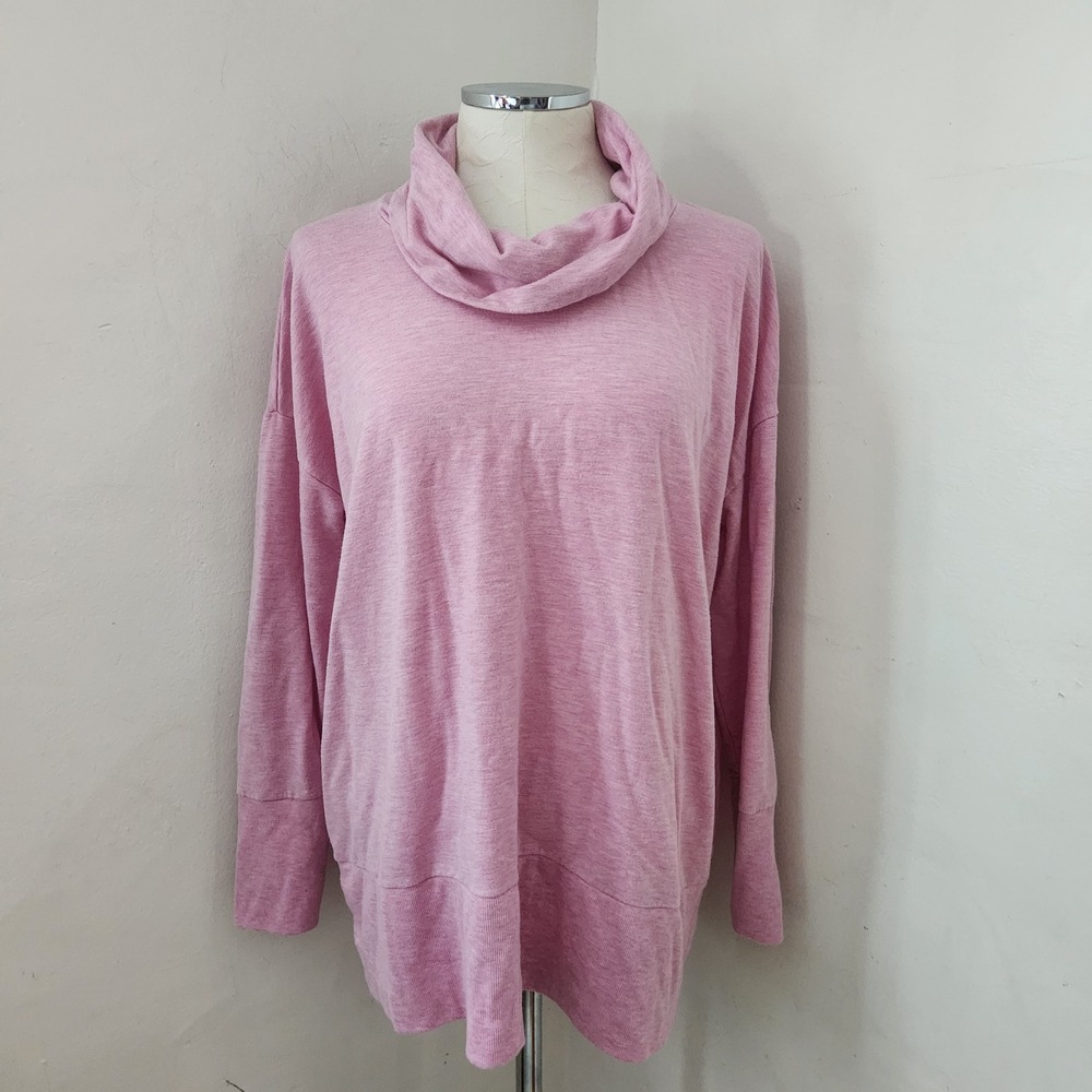 Garnet Hill Pink Tencel Lyocell Cowl Neck Tunic Top Womens Medium